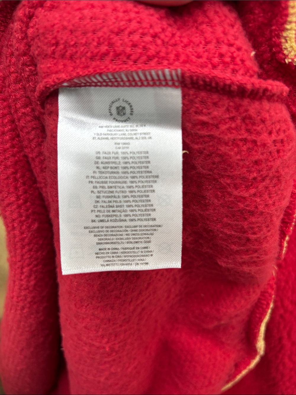 New foco San Francisco 49ers Red Sherpa Pullover Sweatshirt - NFL XL - Picture 7 of 8